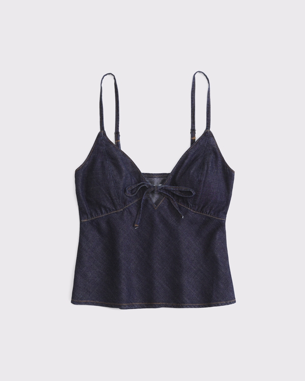 Women's A&F Bella Bra-Free Chambray Tie-Front Cami | Women's Tops