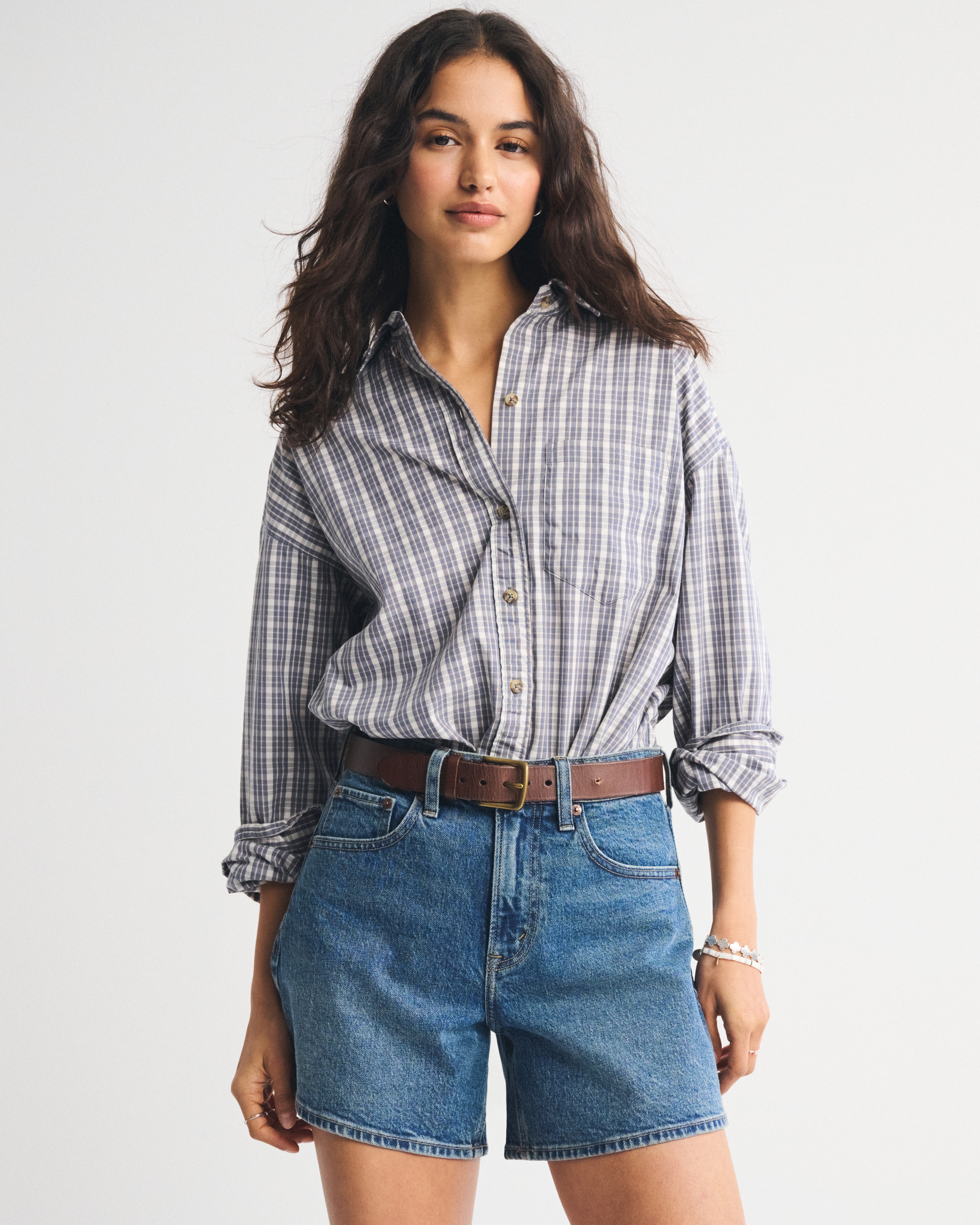 Женские рубашки Abercrombie & Fitch Plaid Button-Up Shirt — фото 2