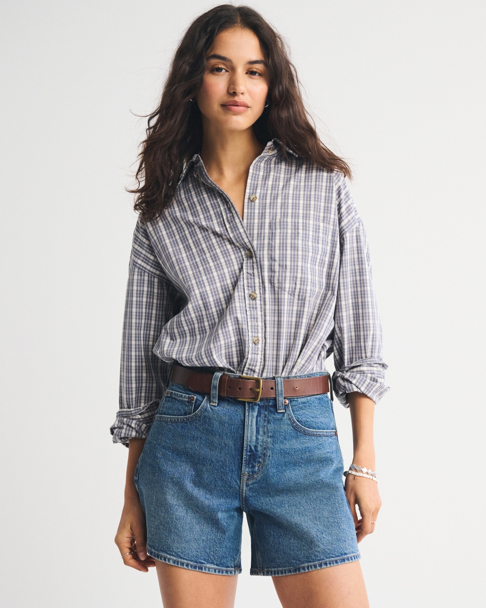 Plaid Button-Up Shirt