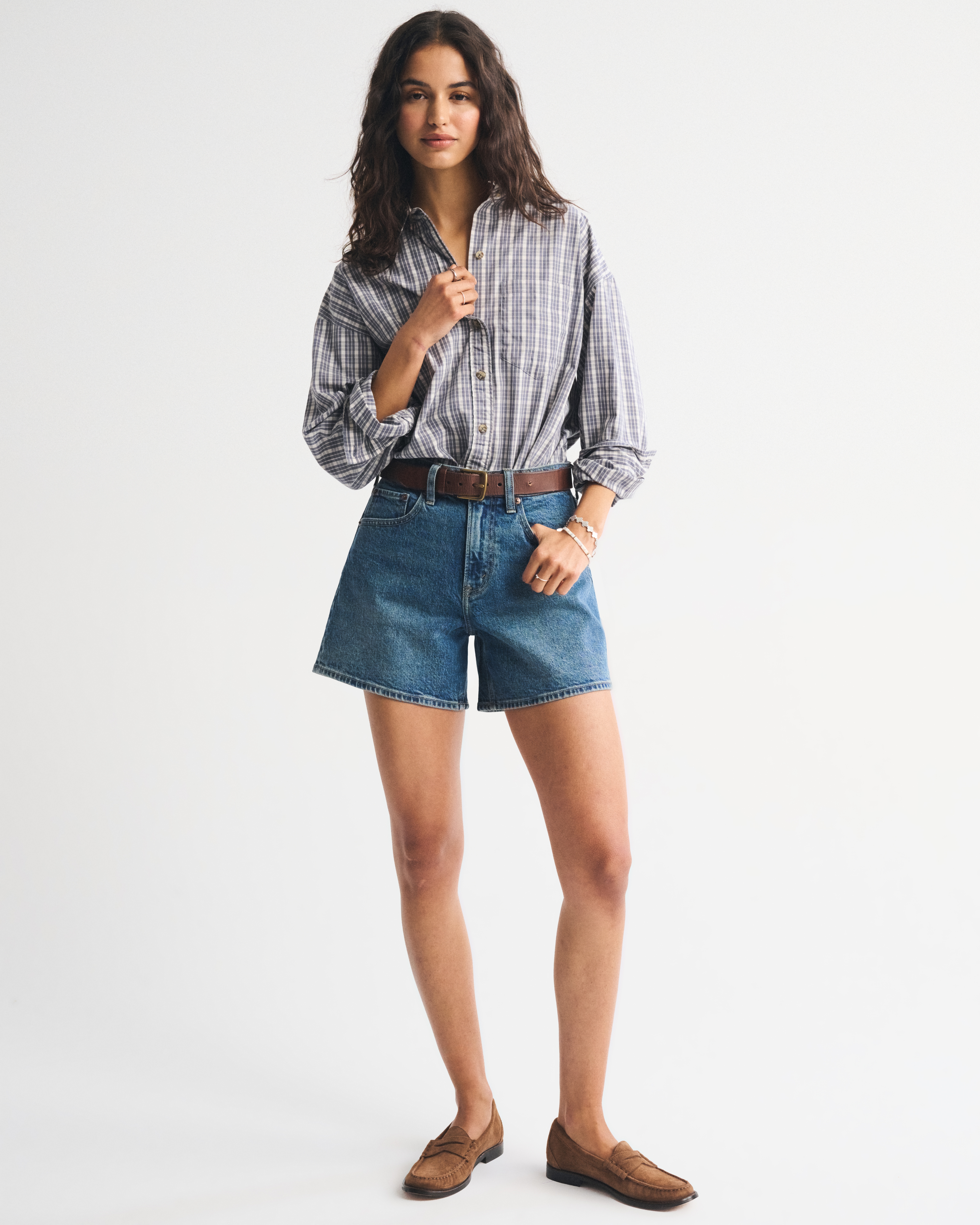 Женские рубашки Abercrombie & Fitch Plaid Button-Up Shirt — фото 3