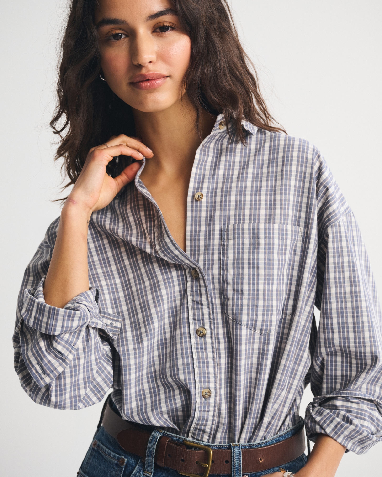 Plaid Button-Up Shirt