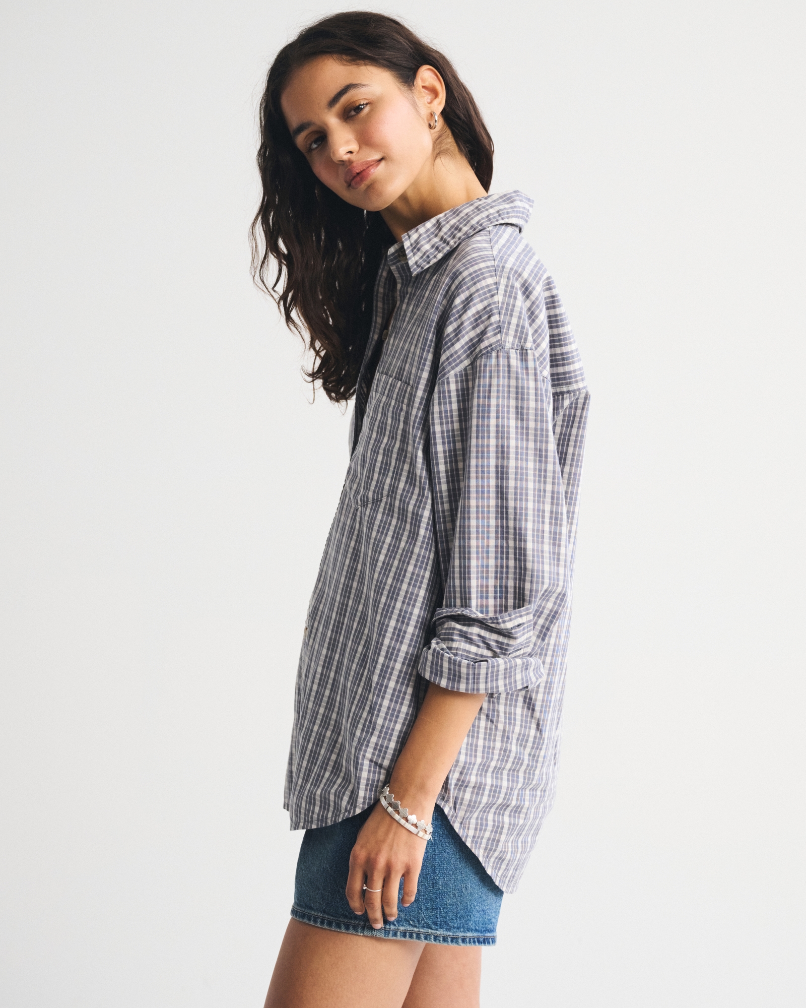 Plaid Button-Up Shirt