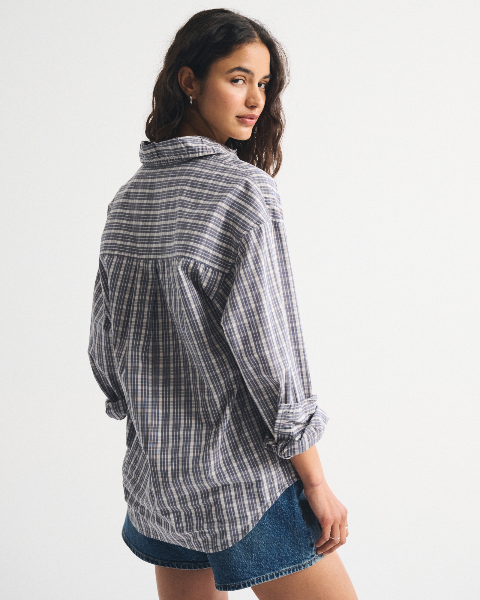 Plaid Button-Up Shirt