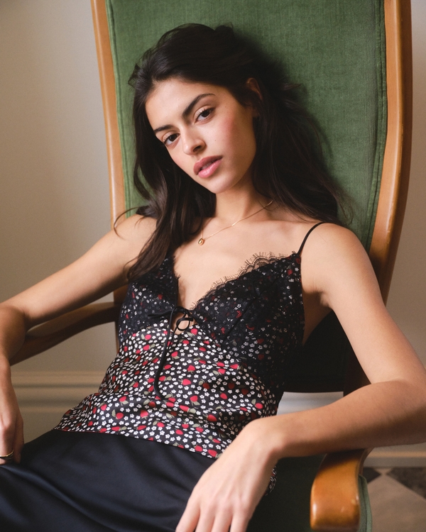 A&F Bella 2-in-1 Reversible Tie-Front Cami, Rich Ruby view 1