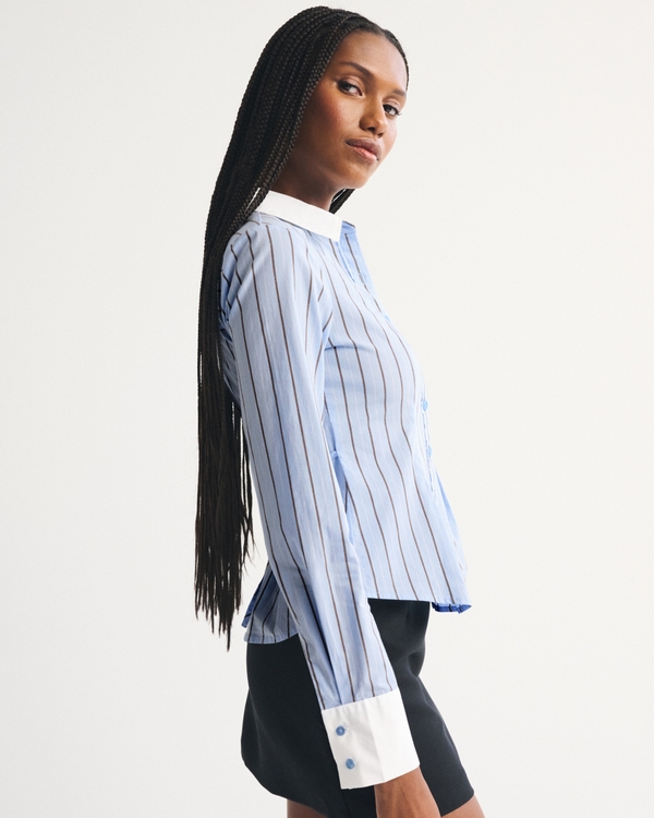 Cinched Poplin Shirt