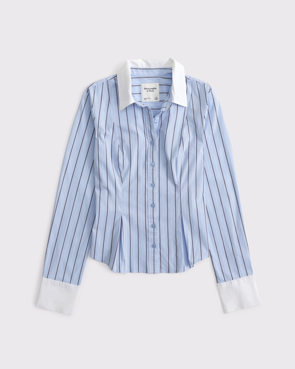 Cinched Poplin Shirt