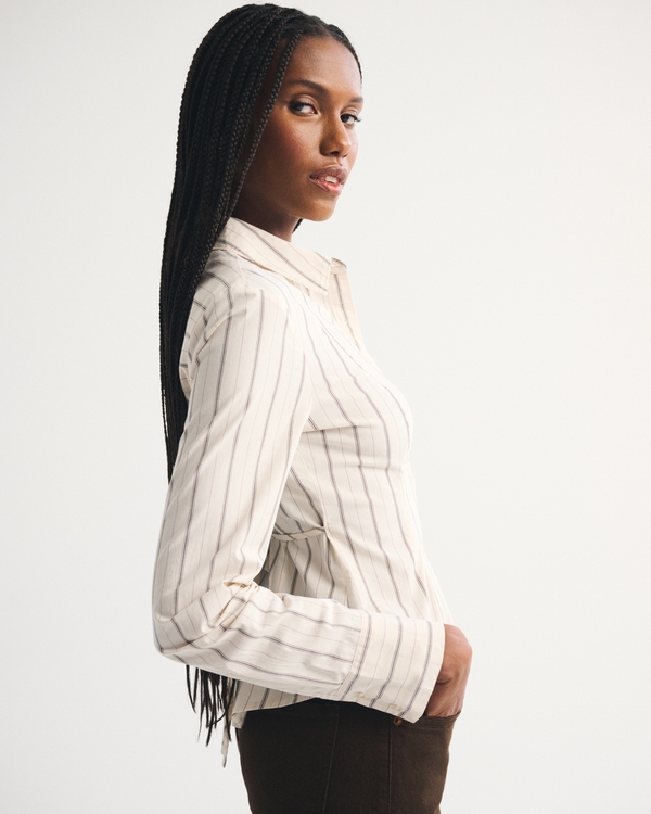 Cinched Poplin Shirt