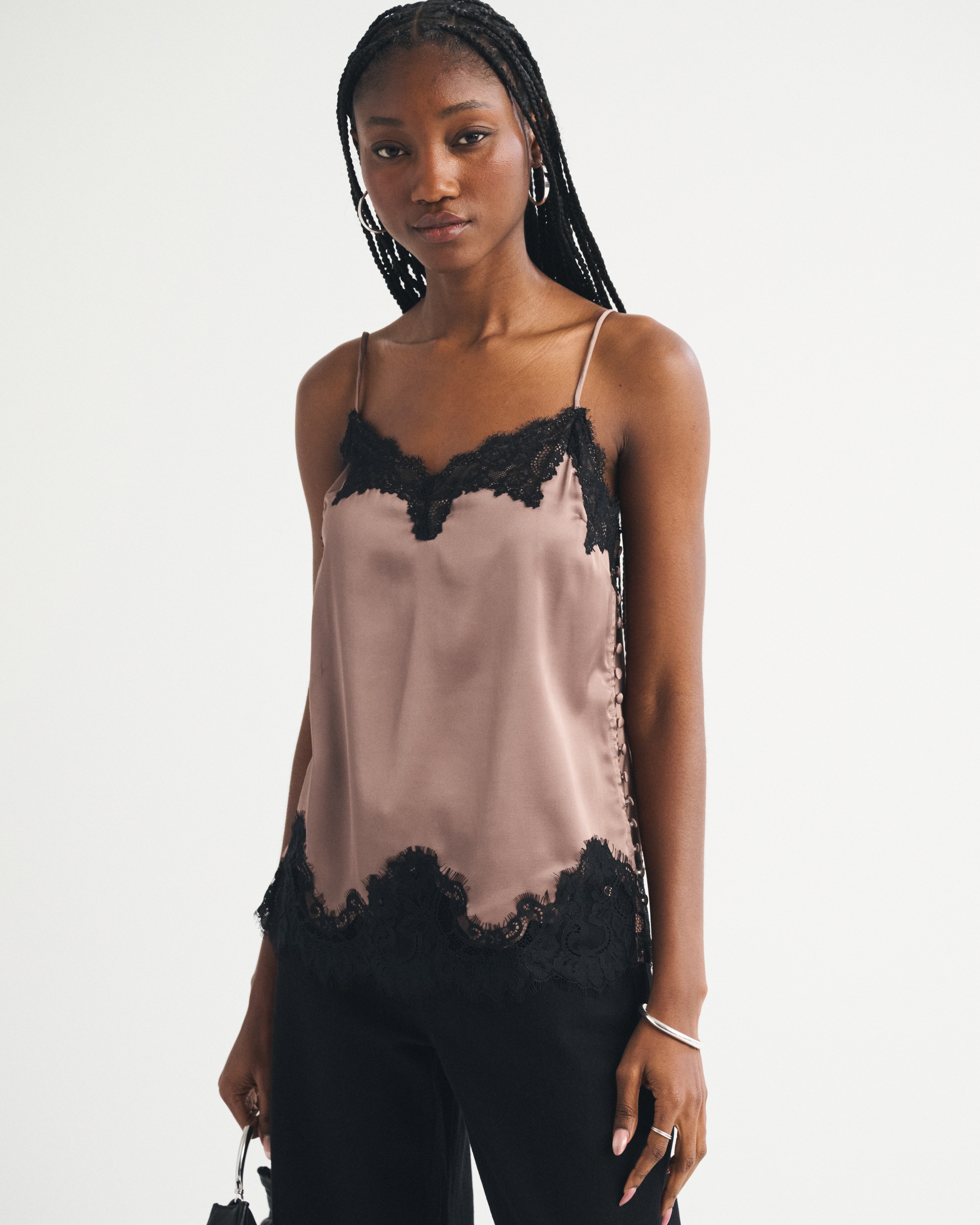 Lace and Satin Slip Cami