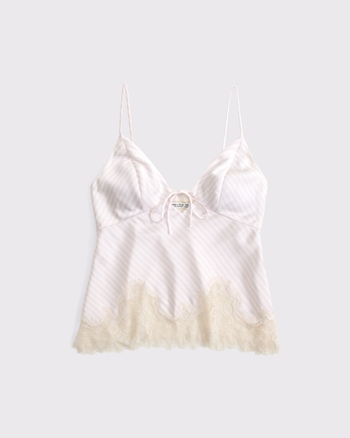 Bra-Free Bella Lace-Trim Satin Cami