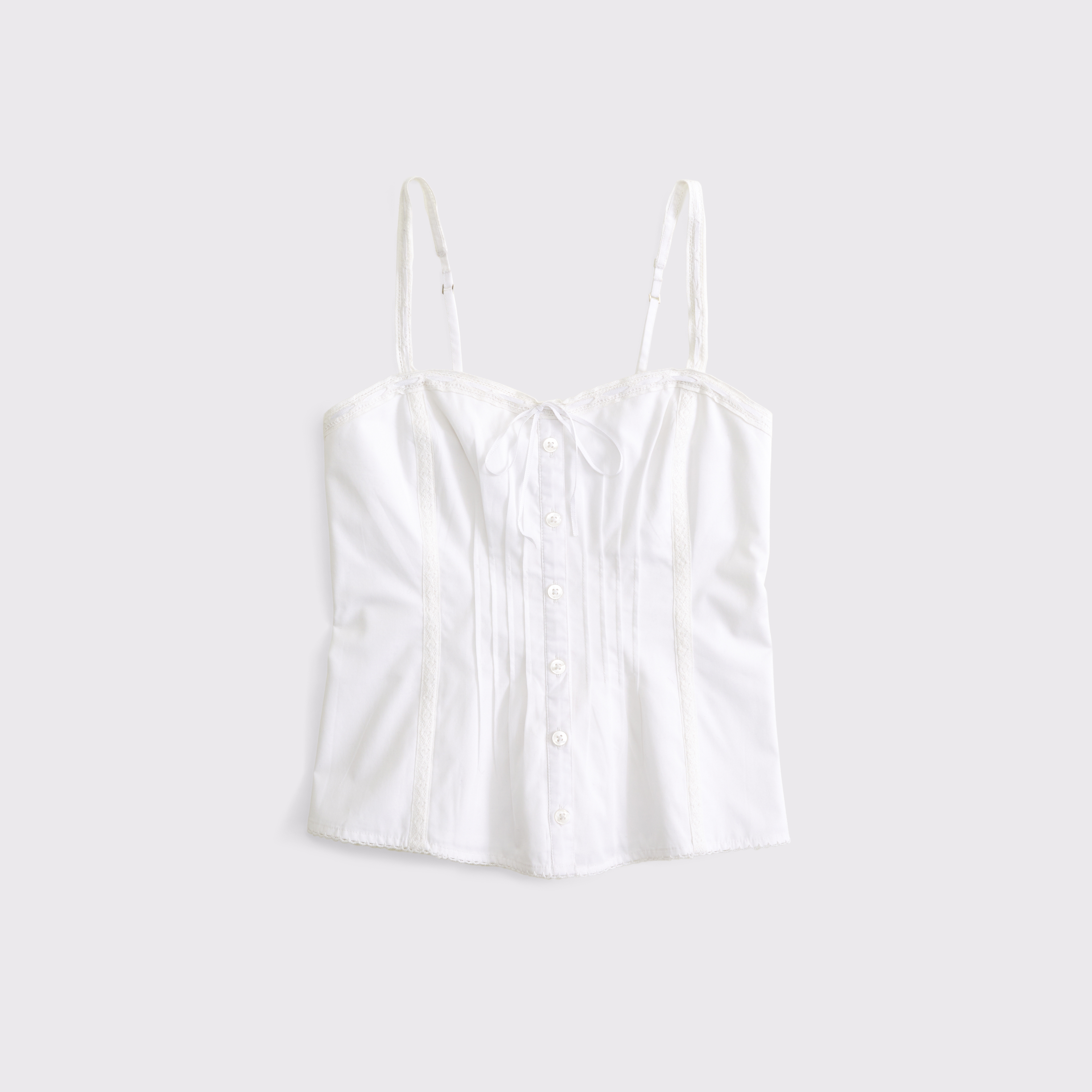 Tie-Front Lace-Trim Cami