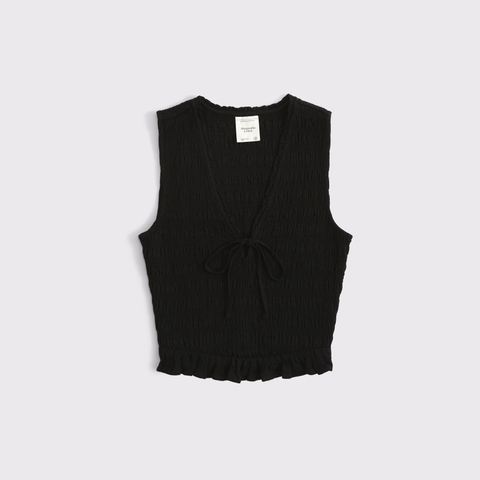 Женские топы Abercrombie & Fitch Linen-Blend Tie-Front Top
