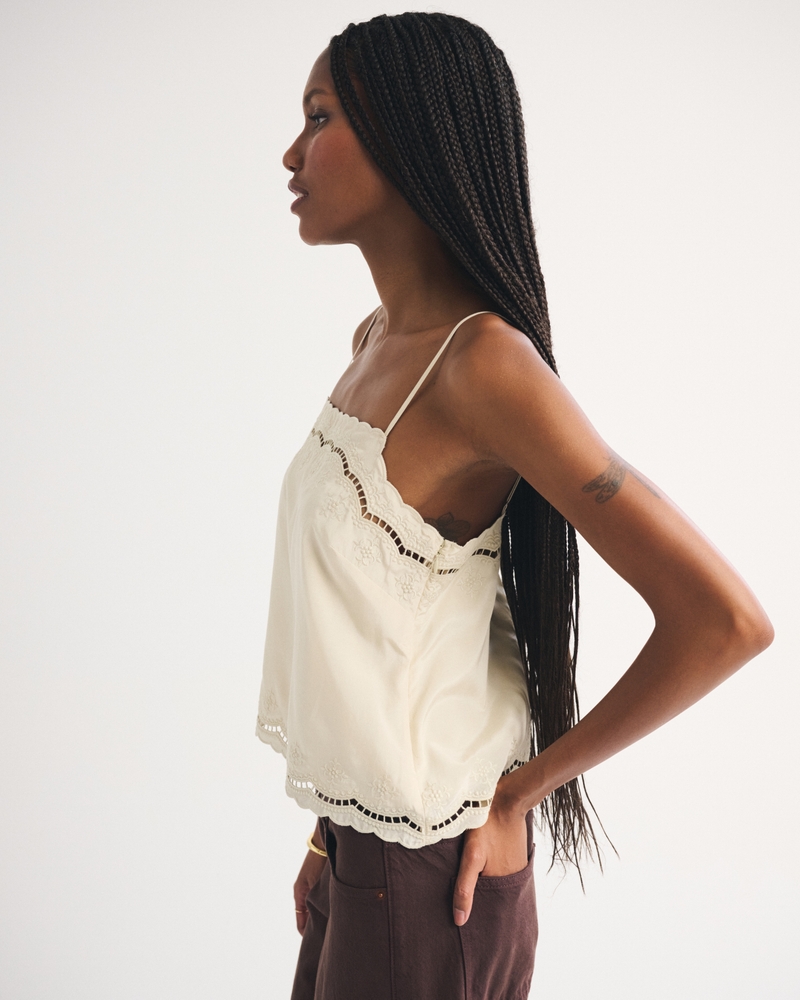 Cotton-Silk Blend Cutwork Cami - thumbnail 9