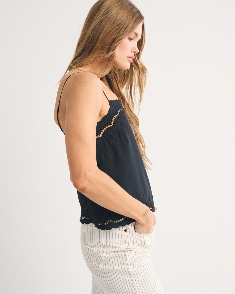 Cotton-Silk Blend Cutwork Cami - thumbnail 4