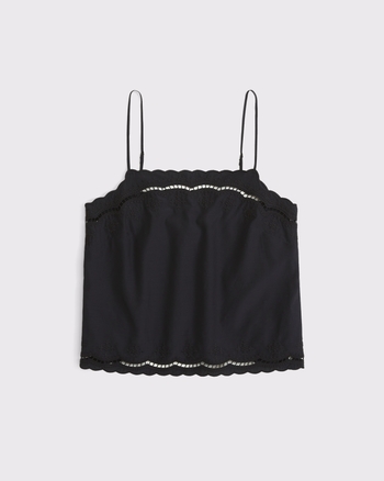 Cotton-Silk Blend Cutwork Cami