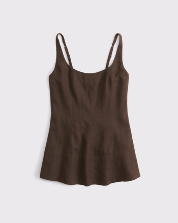 100% Linen Peplum Top from Abercrombie & Fitch - $70