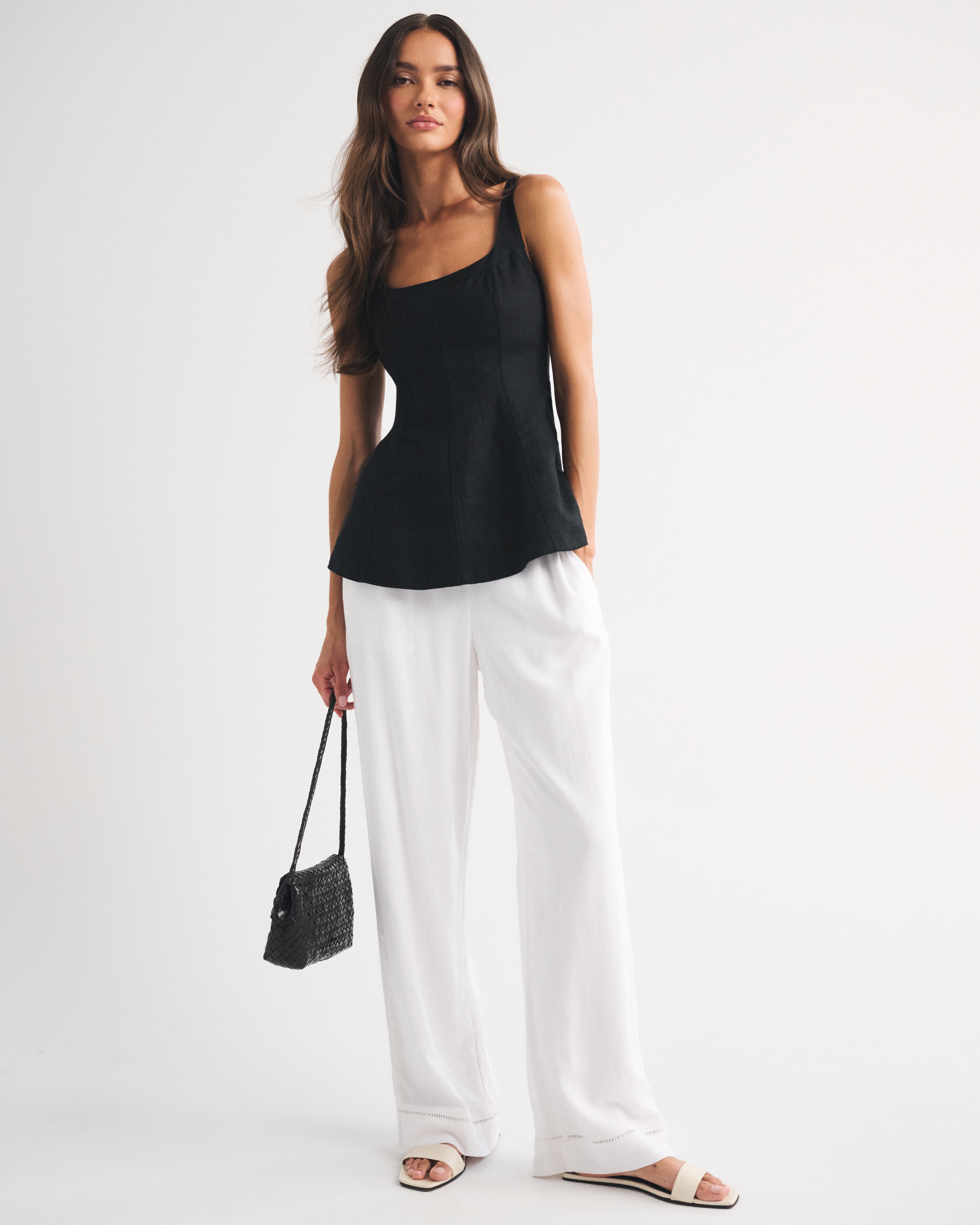 Женские топы Abercrombie & Fitch 100% Linen Peplum Top — фото 3
