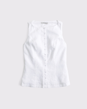 100% Linen Button-Up Shell from Abercrombie & Fitch - $70