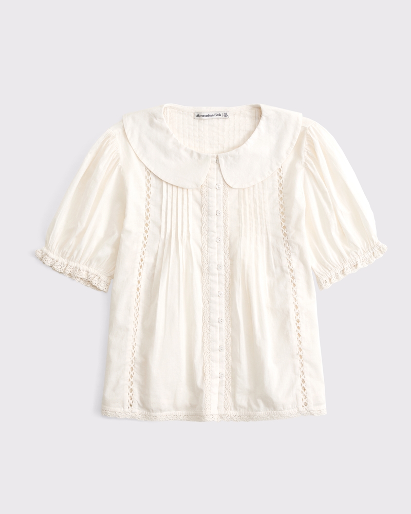 Women's 100% Cotton Puff-Sleeve Blouse | Women's Tops
