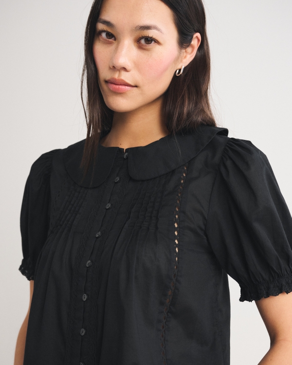 Women's 100% Cotton Puff-Sleeve Blouse | Women's Tops