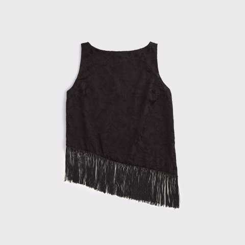 Женский атласный топ Abercrombie & Fitch Asymmetrical Fringe