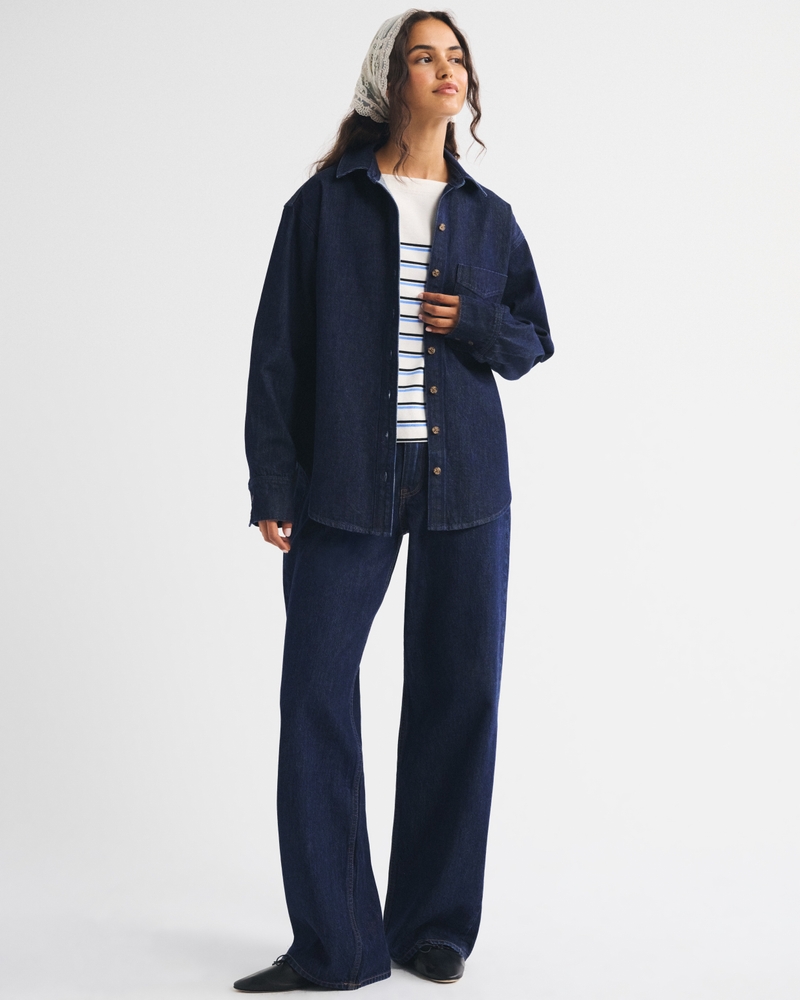 Removable Scarf Denim Shirt - thumbnail 3