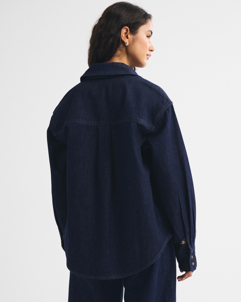 Removable Scarf Denim Shirt - thumbnail 5