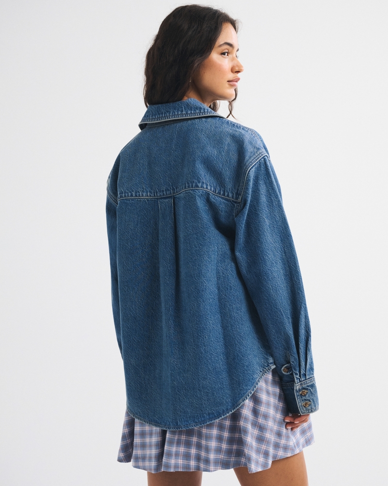Removable Scarf Denim Shirt - thumbnail 9