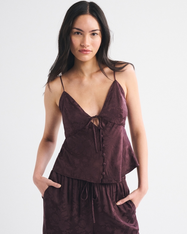 A&F Bella Bra-Free Satin Jacquard Cami