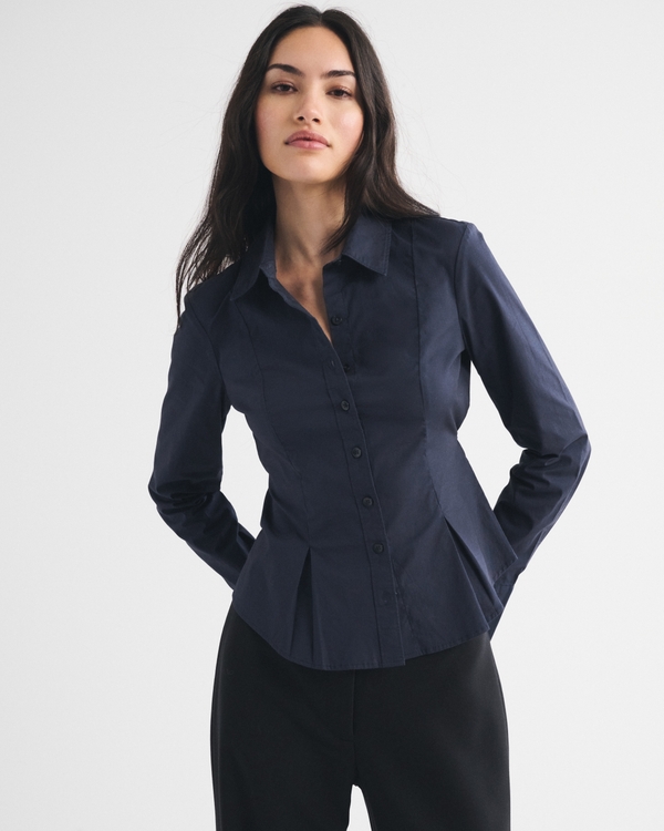 Cinched Poplin Shirt