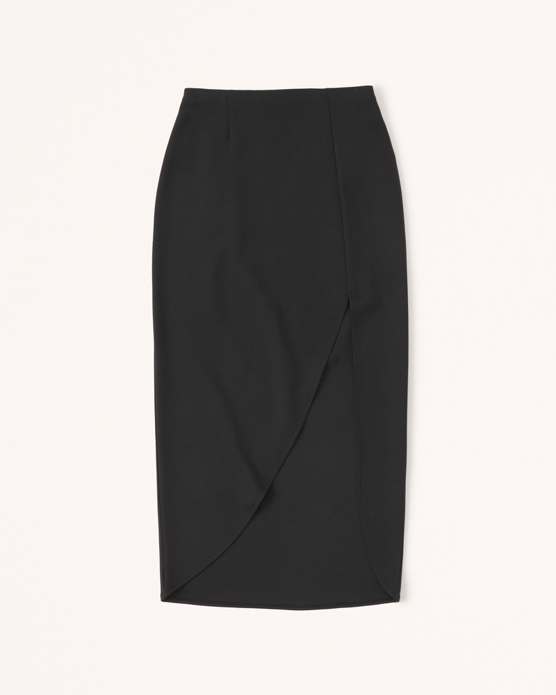 Abercrombie & Fitch Elevated Ponte Midi Skirt