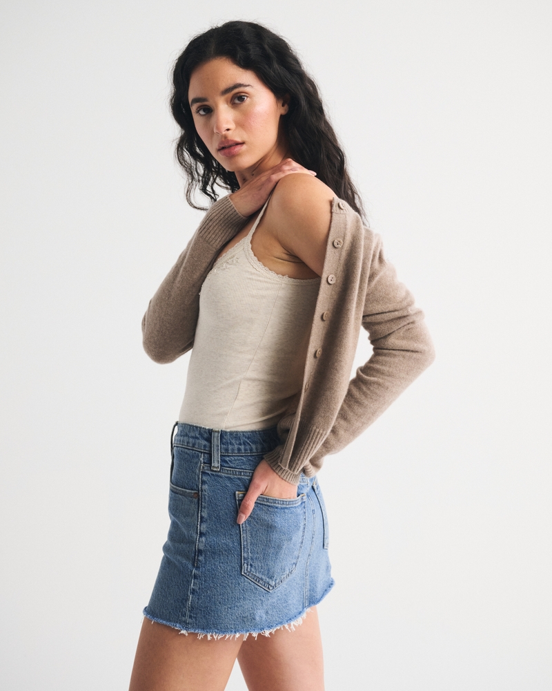 Mid Rise 5-Pocket Denim Mini Skort - thumbnail 5