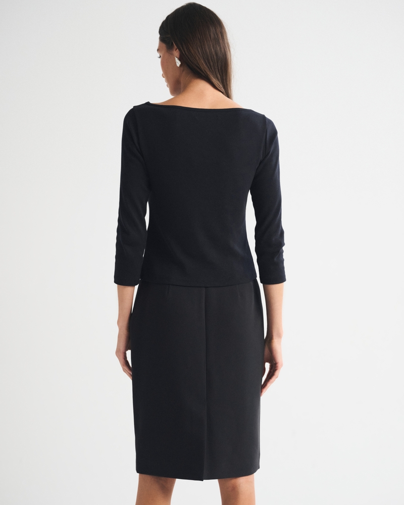 High Rise Pencil Midi Skirt - thumbnail 8