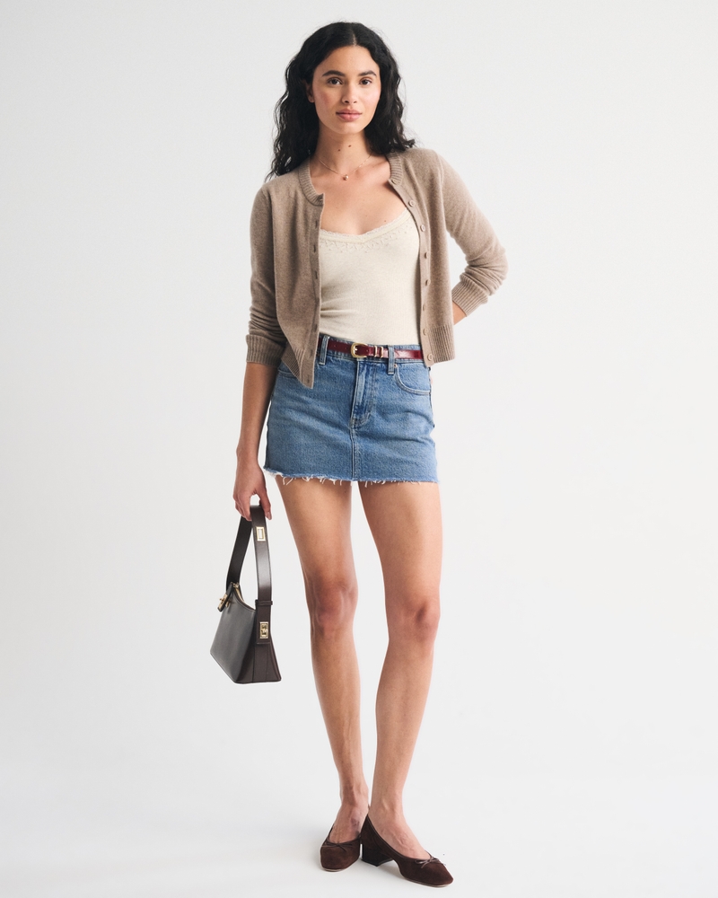Mid Rise 5-Pocket Denim Mini Skort - thumbnail 5