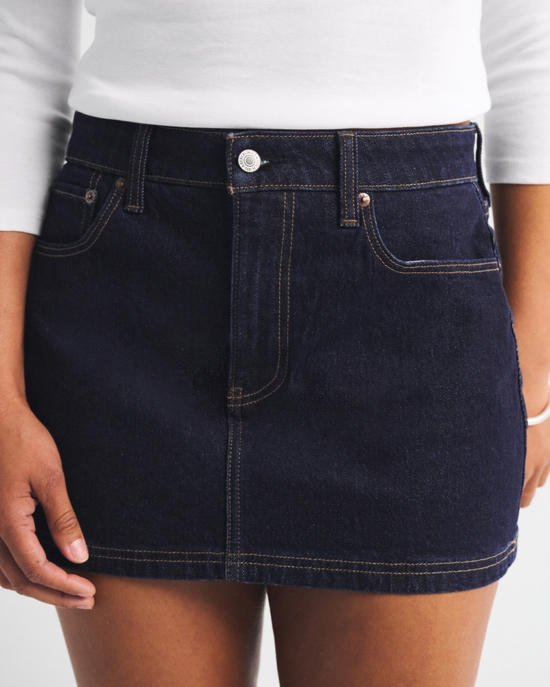 Curve Love Mid Rise 5-Pocket Denim Mini Skort - thumbnail 9