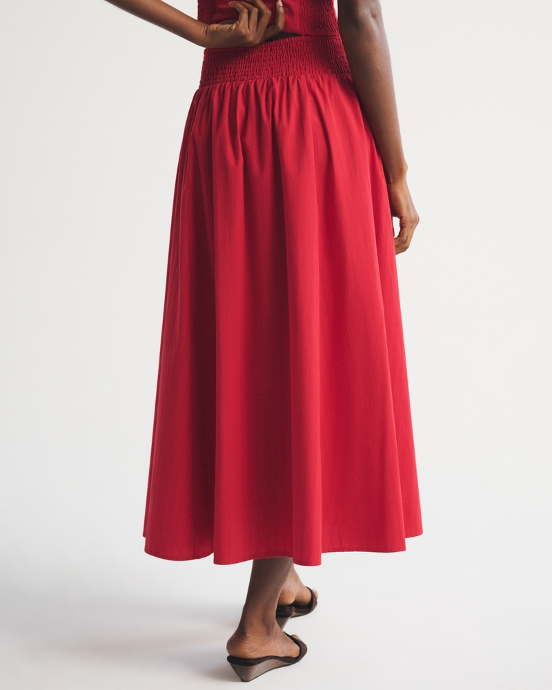 A&F Dylan Poplin Ultra High Rise Midi Skirt - thumbnail 8
