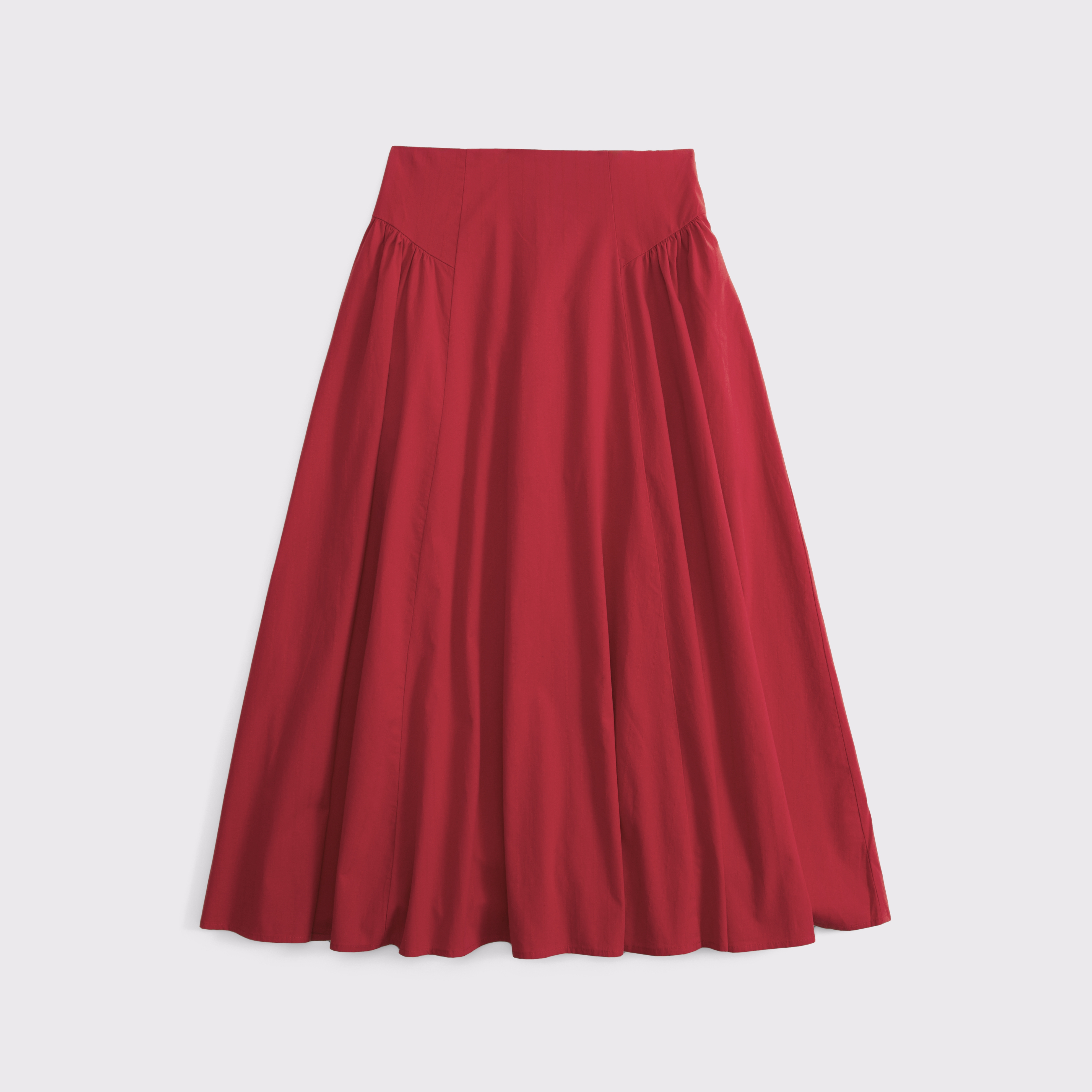 Женская юбка Abercrombie & Fitch A&F Dylan Poplin Ultra High Rise Midi, цвет: Красный