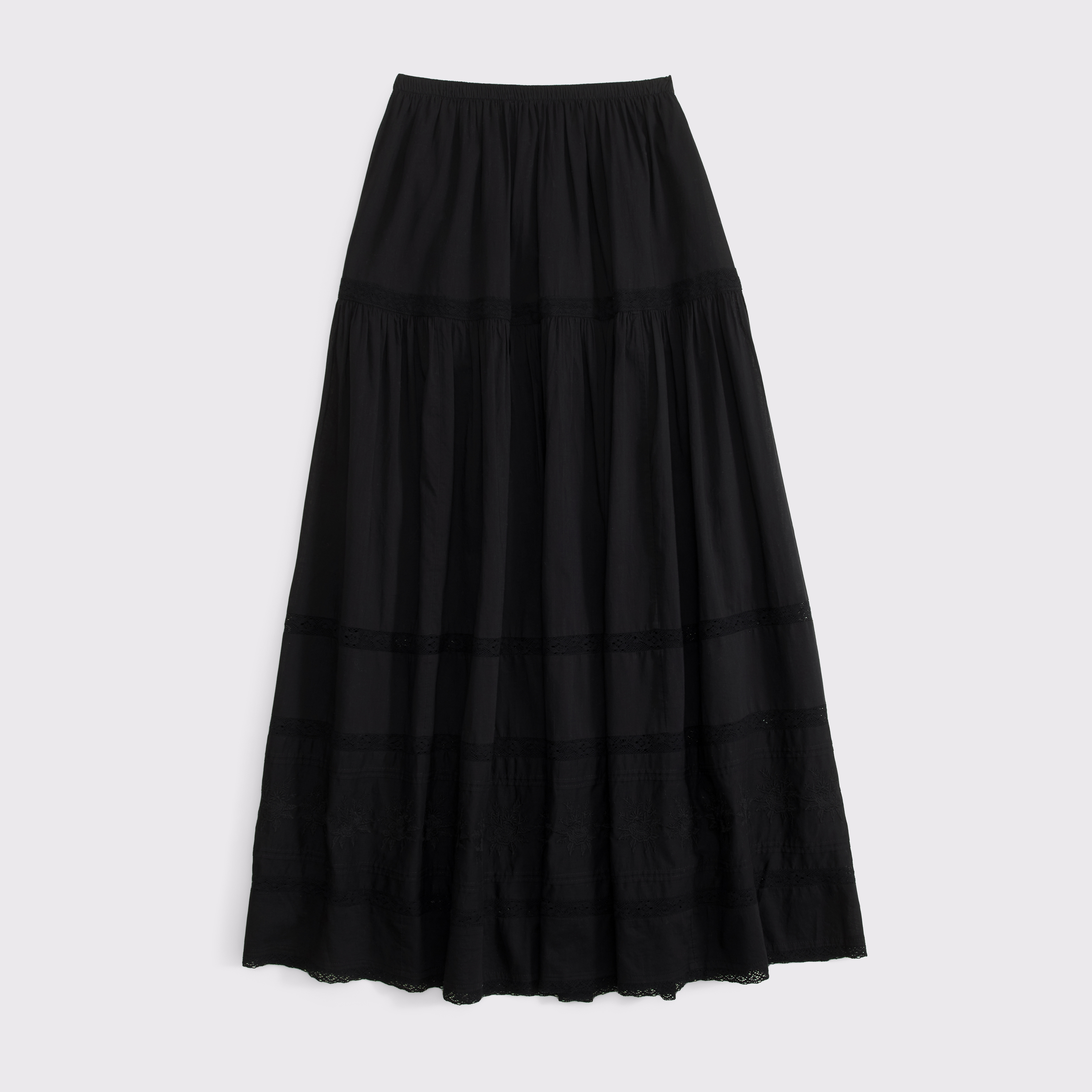 Женская юбка Abercrombie & Fitch Boho Maxi, цвет: Чёрный — фото 1