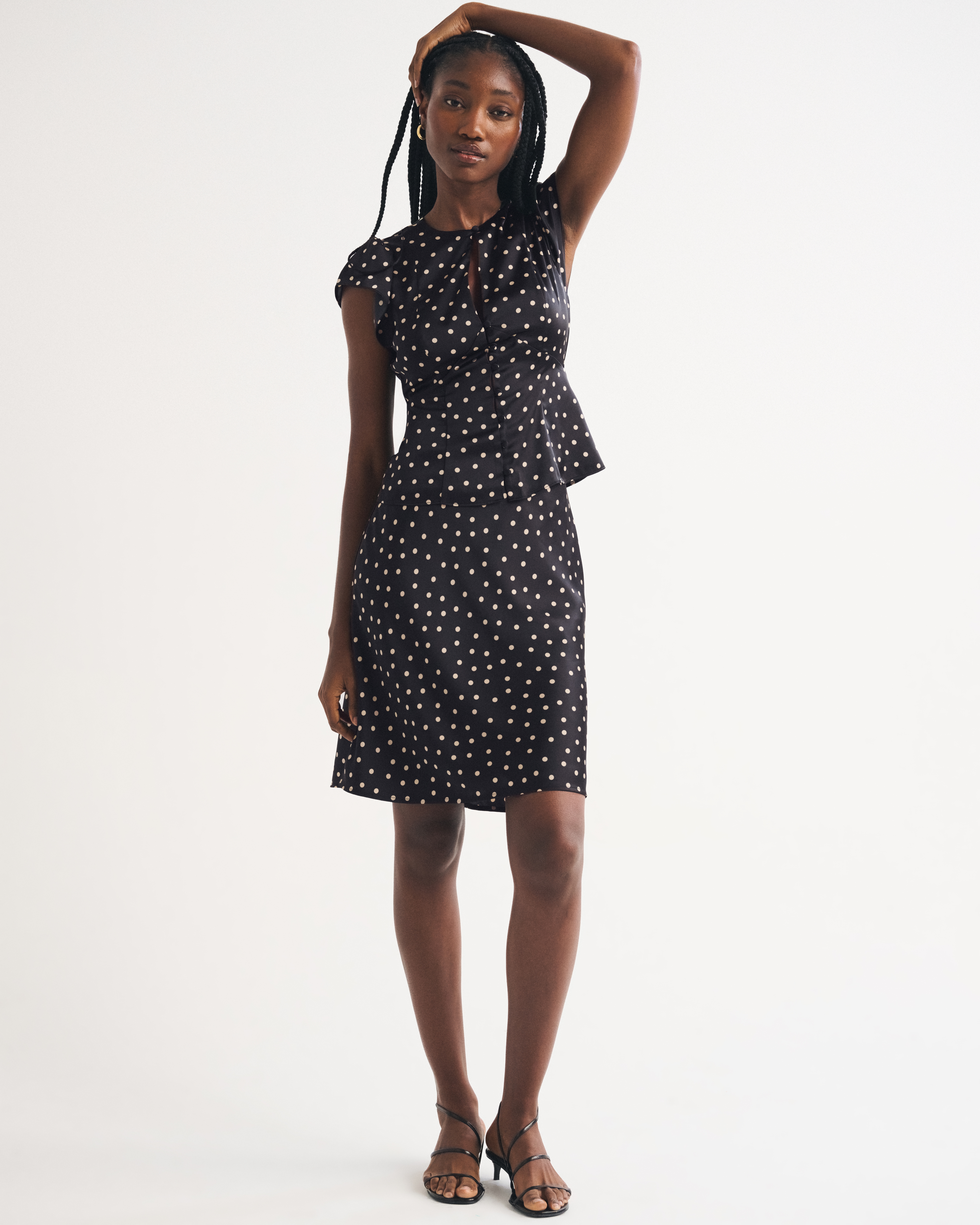 Женская юбка Abercrombie & Fitch Satin Knee-Length Midi, цвет: Чёрный — фото 2