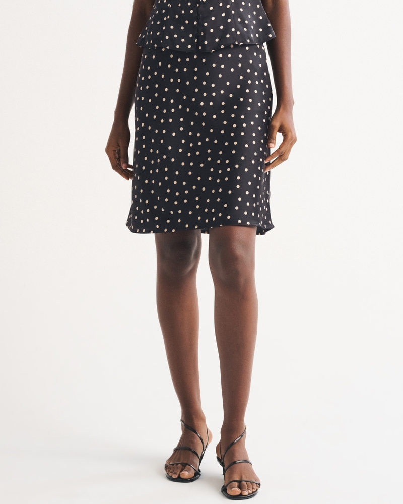Satin Knee-Length Midi Skirt