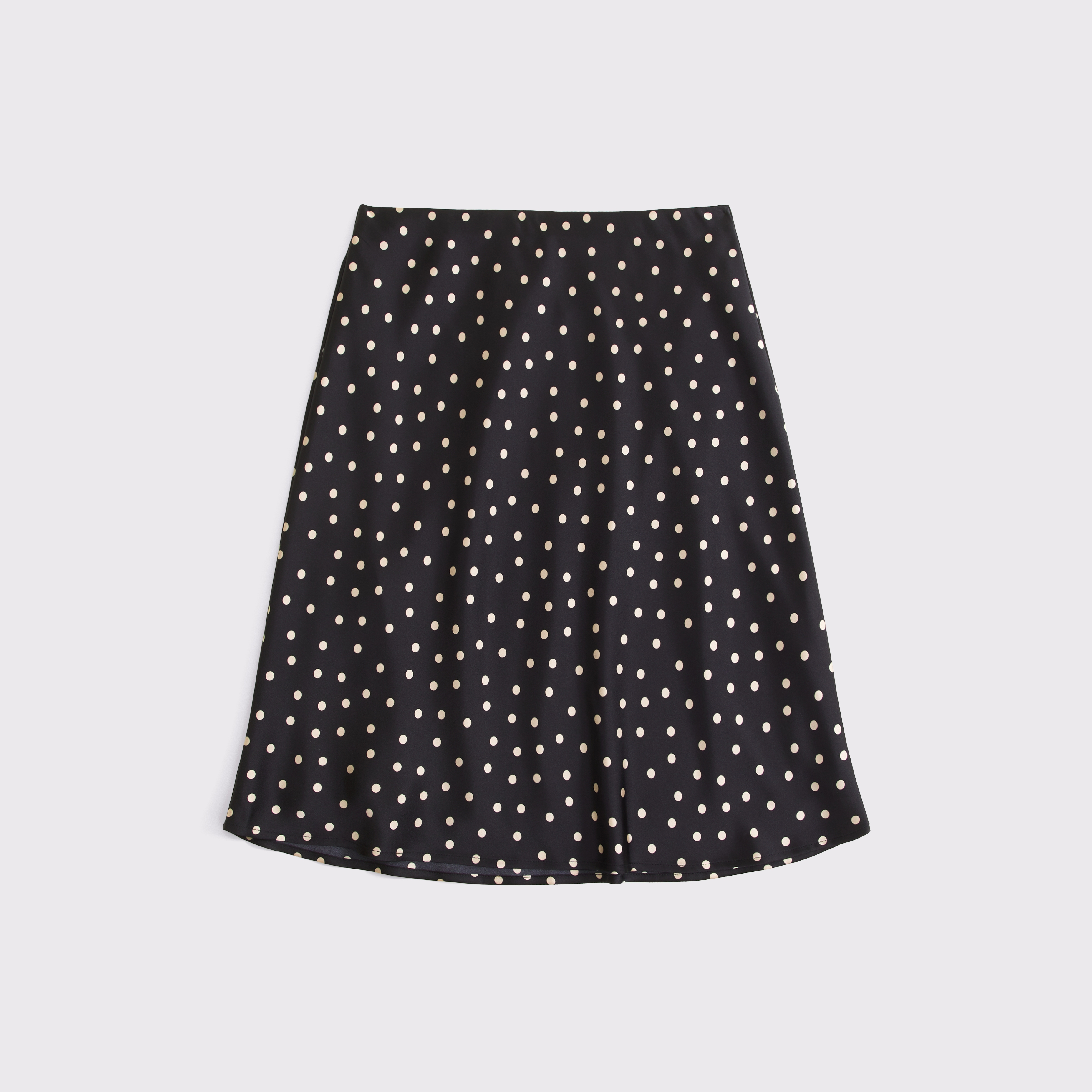Женская юбка Abercrombie & Fitch Satin Knee-Length Midi, цвет: Чёрный — фото 1