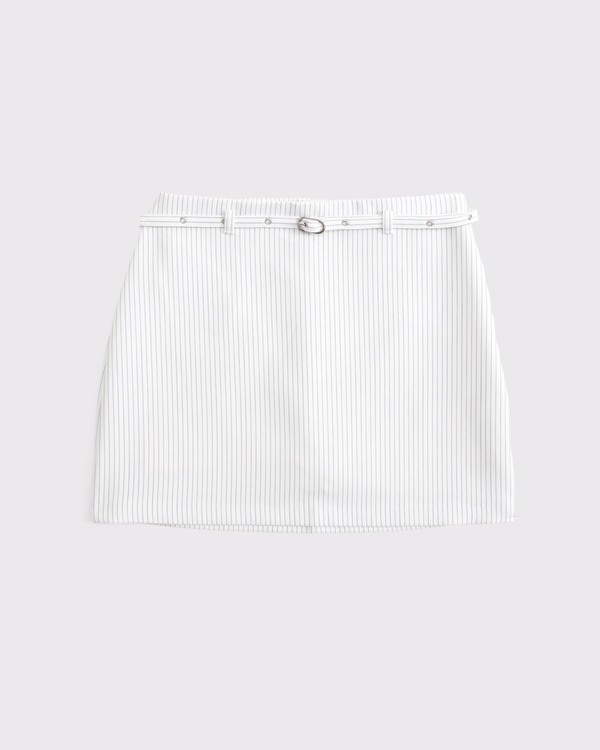 Abercrombie & Fitch A&F Scarlett Ultra High Rise Belted Suiting Mini Skort