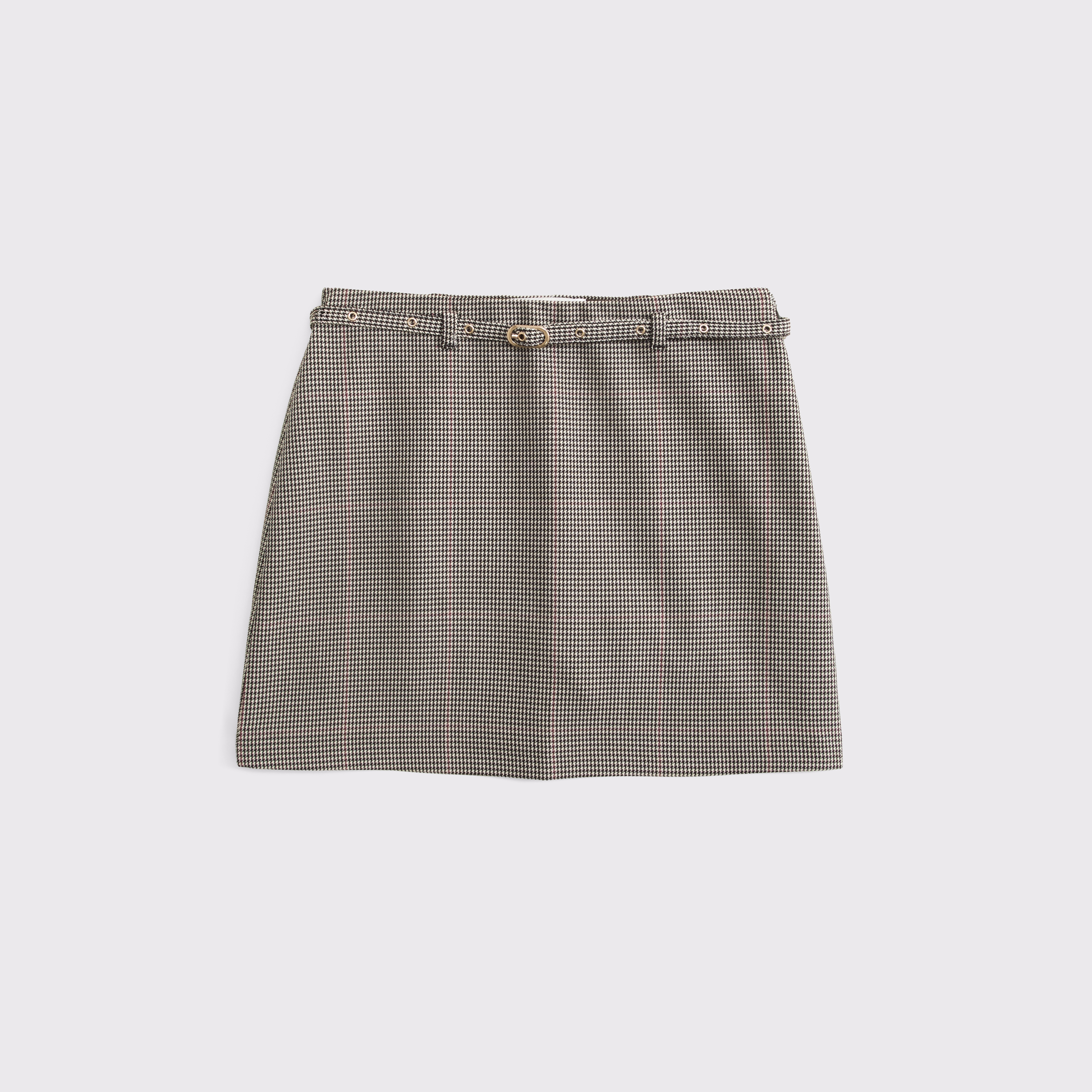 Женская юбка-шорты Abercrombie & Fitch A&F Scarlett Ultra High Rise Suiting Mini Skort, цвет: Коричневая гусиная лапка — фото 1