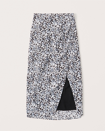 Women's Ruched High-Slit Midi Skirt | Women's Clearance | Abercrombie.com