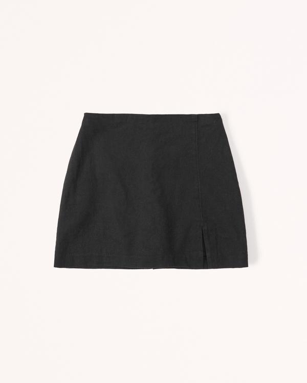 Women's Linen-Blend Slit Mini Skort | Women's Bottoms | Abercrombie.com
