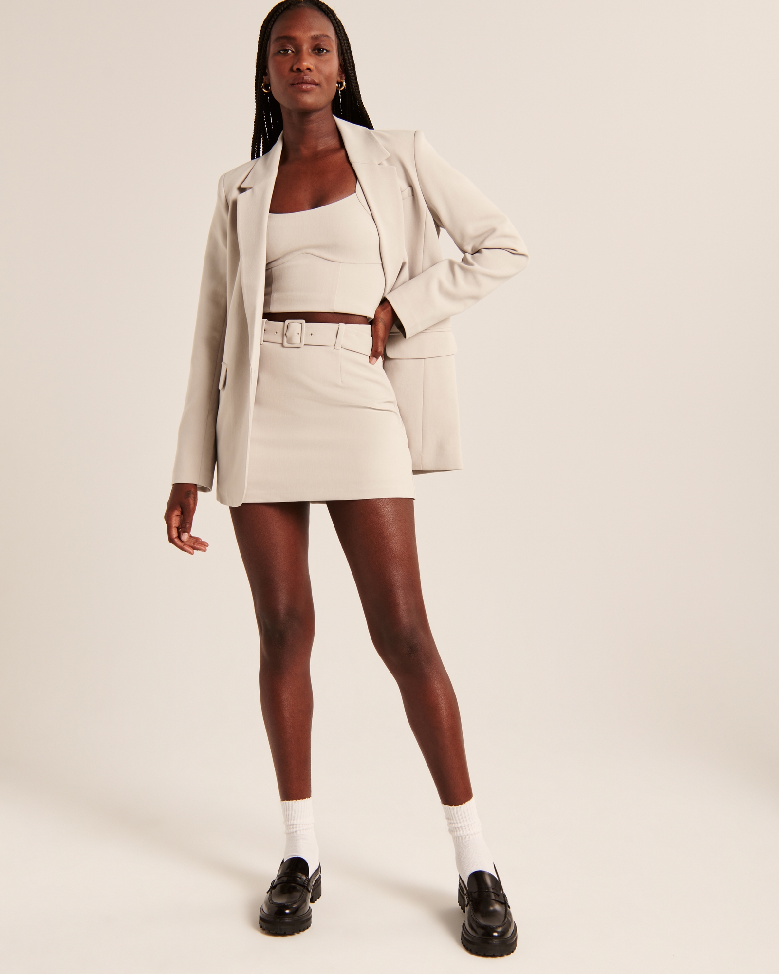 Belted Menswear Mini Skort