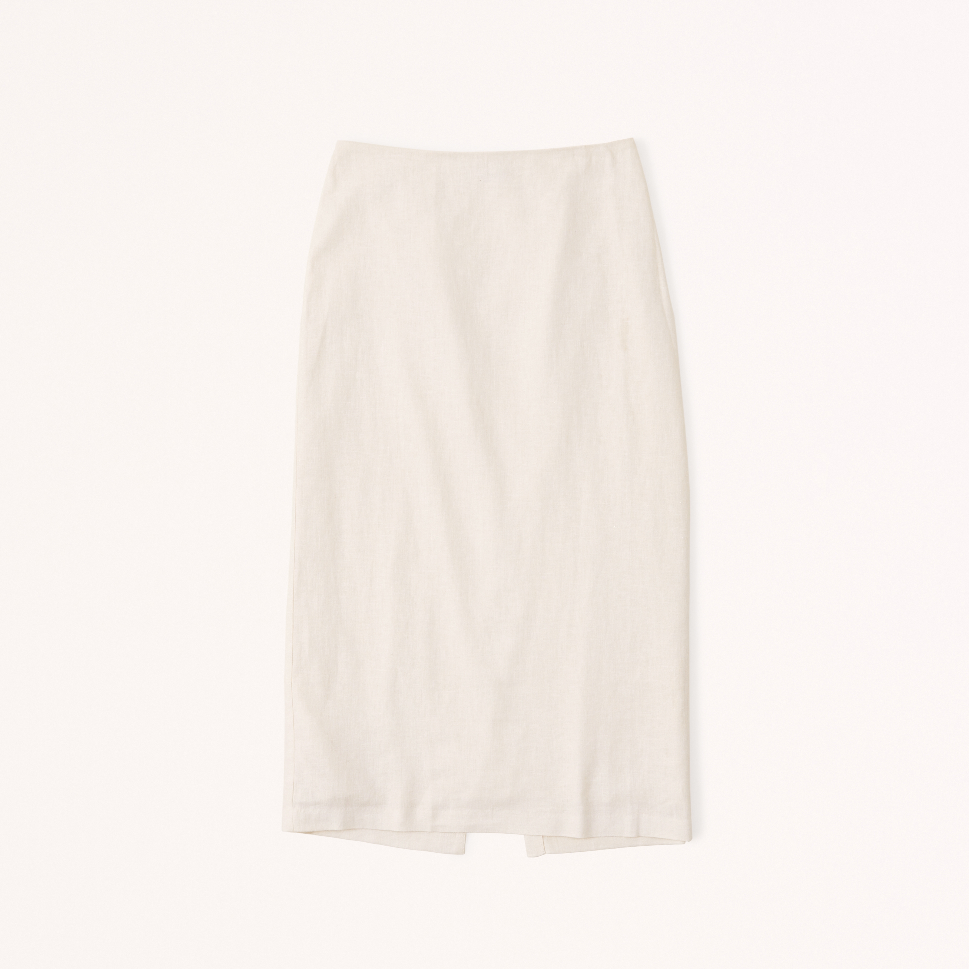 Linen-Blend Column Midaxi Skirt