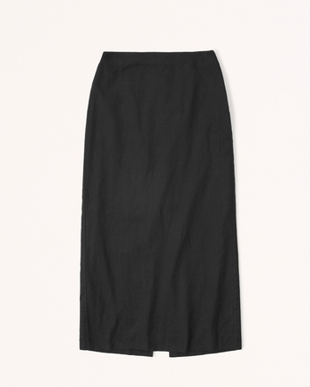 Women's Linen-Blend Column Maxi Skirt | Women's Clearance | Abercrombie.com