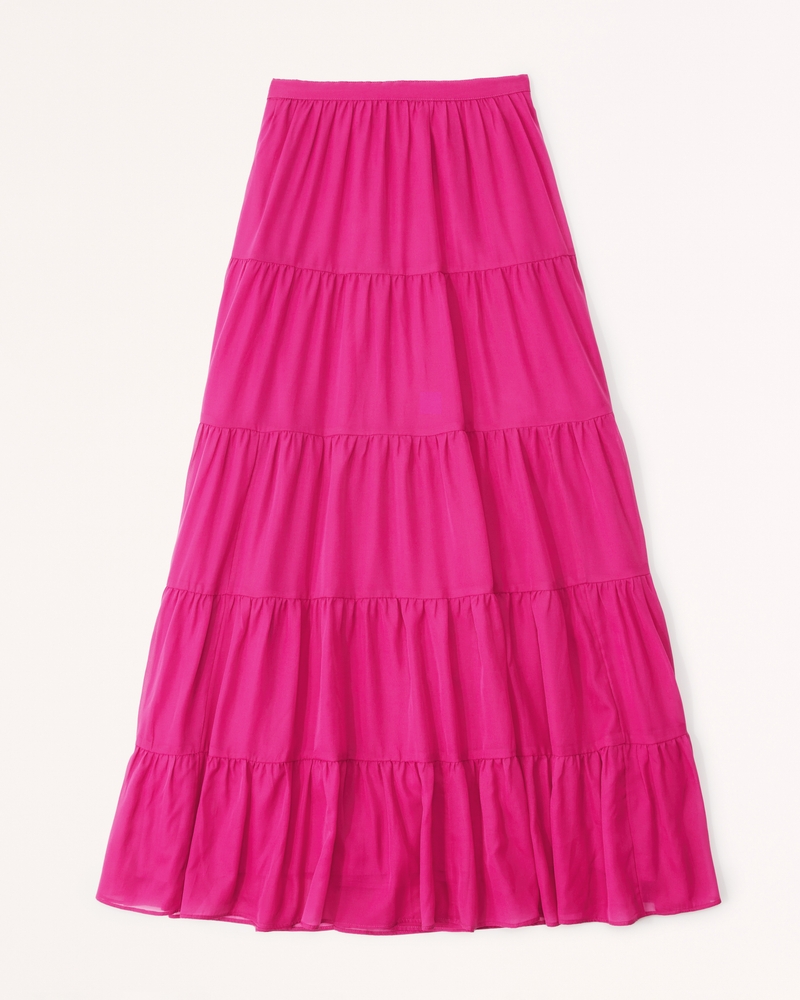 Hot pink cotton outlet maxi skirt