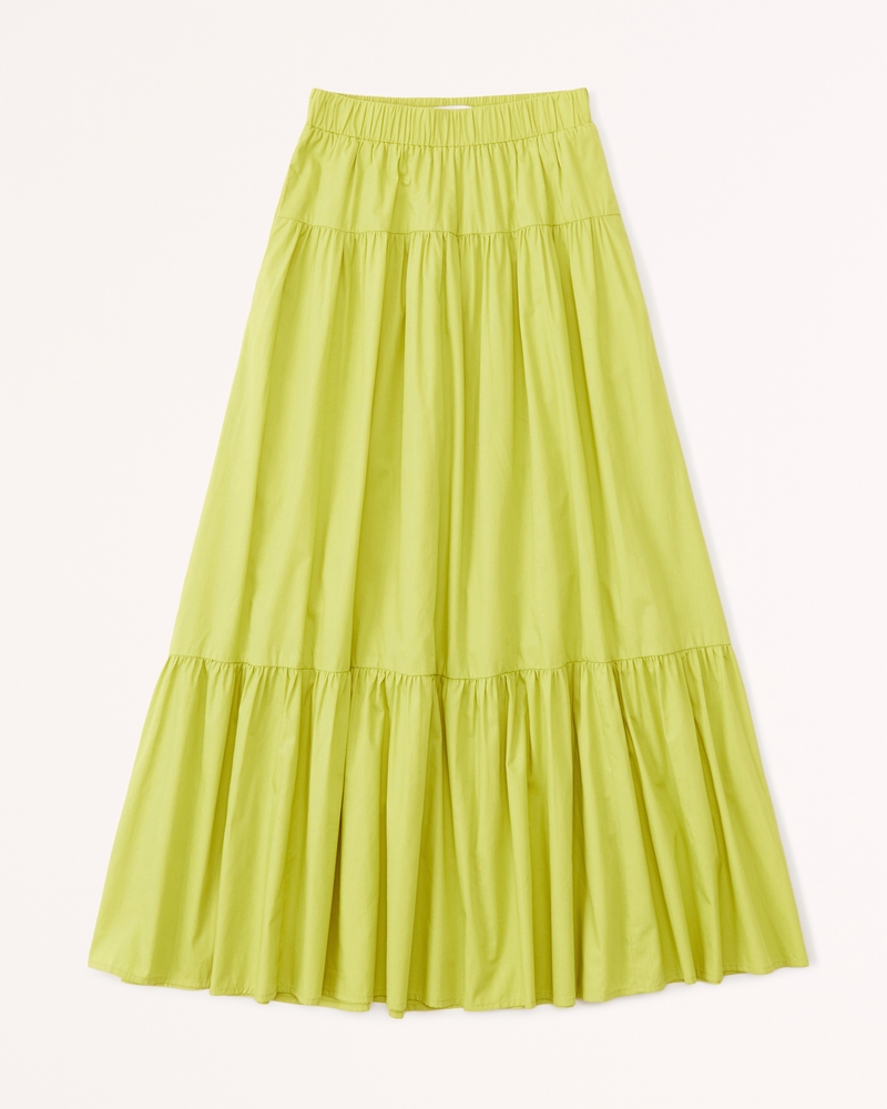 Women's Poplin Tiered Maxi Skirt | Women's Clearance | Abercrombie.com