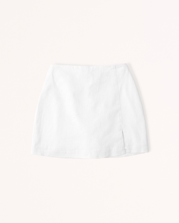 Women's Linen-Blend Slit Mini Skort | Women's Bottoms | Abercrombie.com
